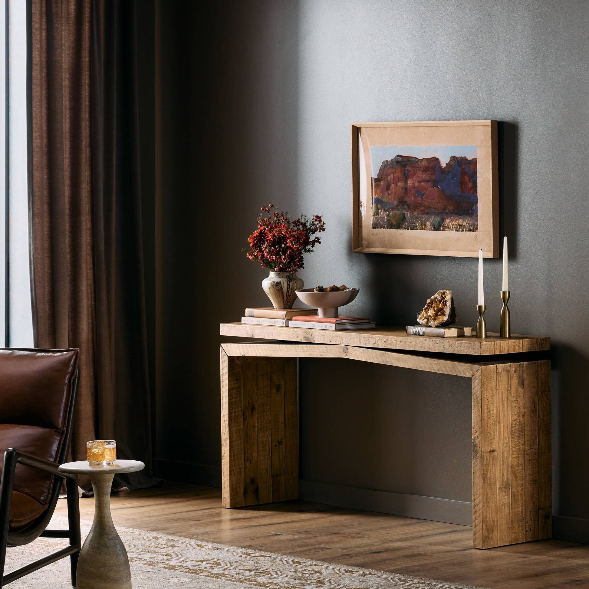 Southill Console Table, Rustic Natural