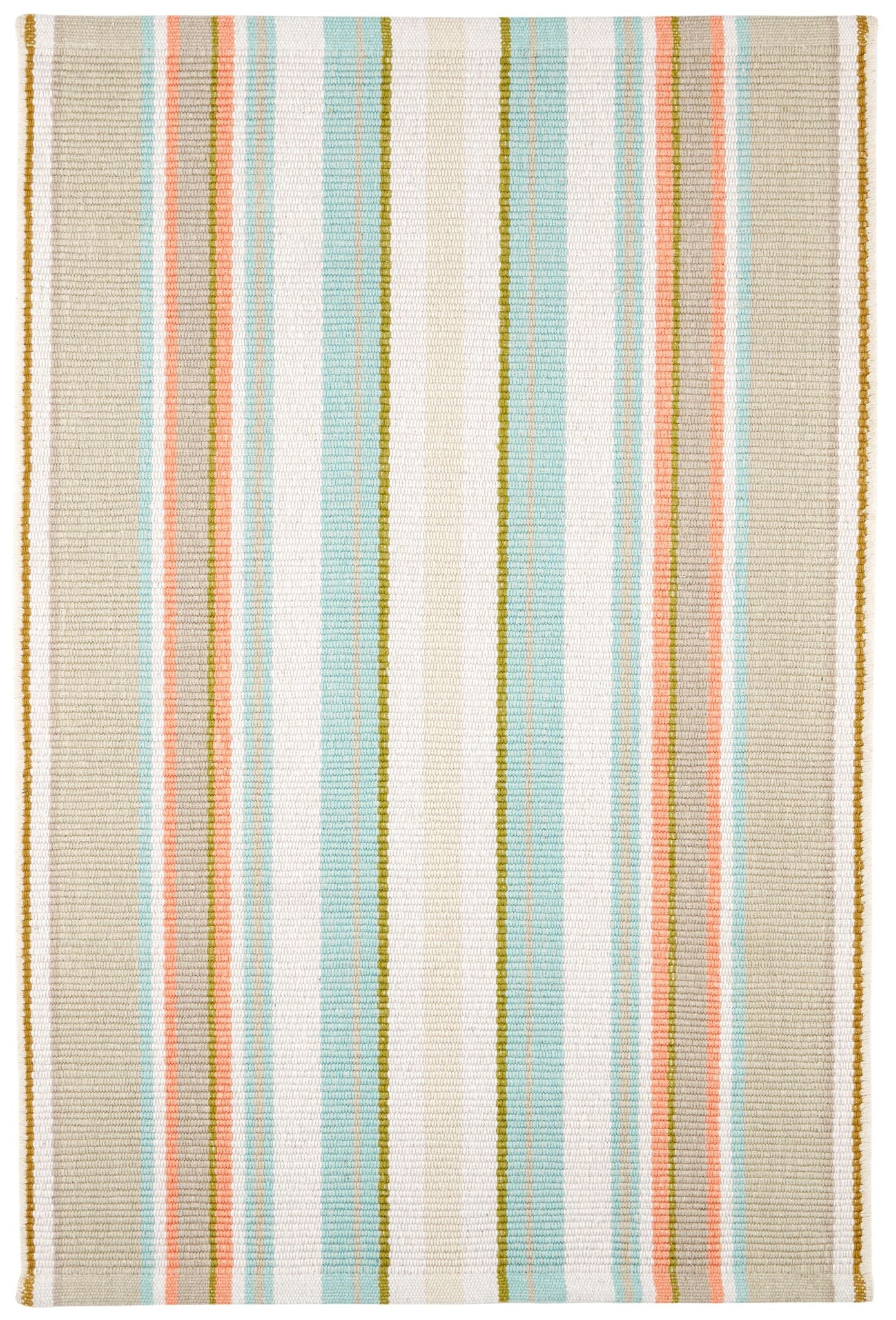 Daphne Stripe Sky Handwoven Cotton Rug - DA2019 - 10x14