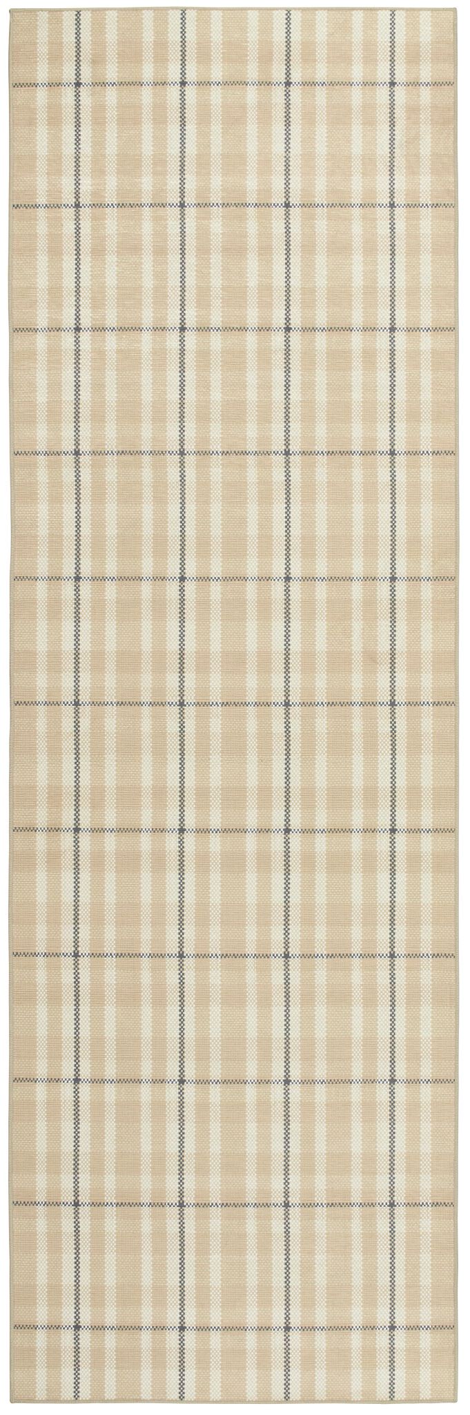 Hallie Plaid Khaki Machine Washable Rug - DA2254 - Runner-2.5x8