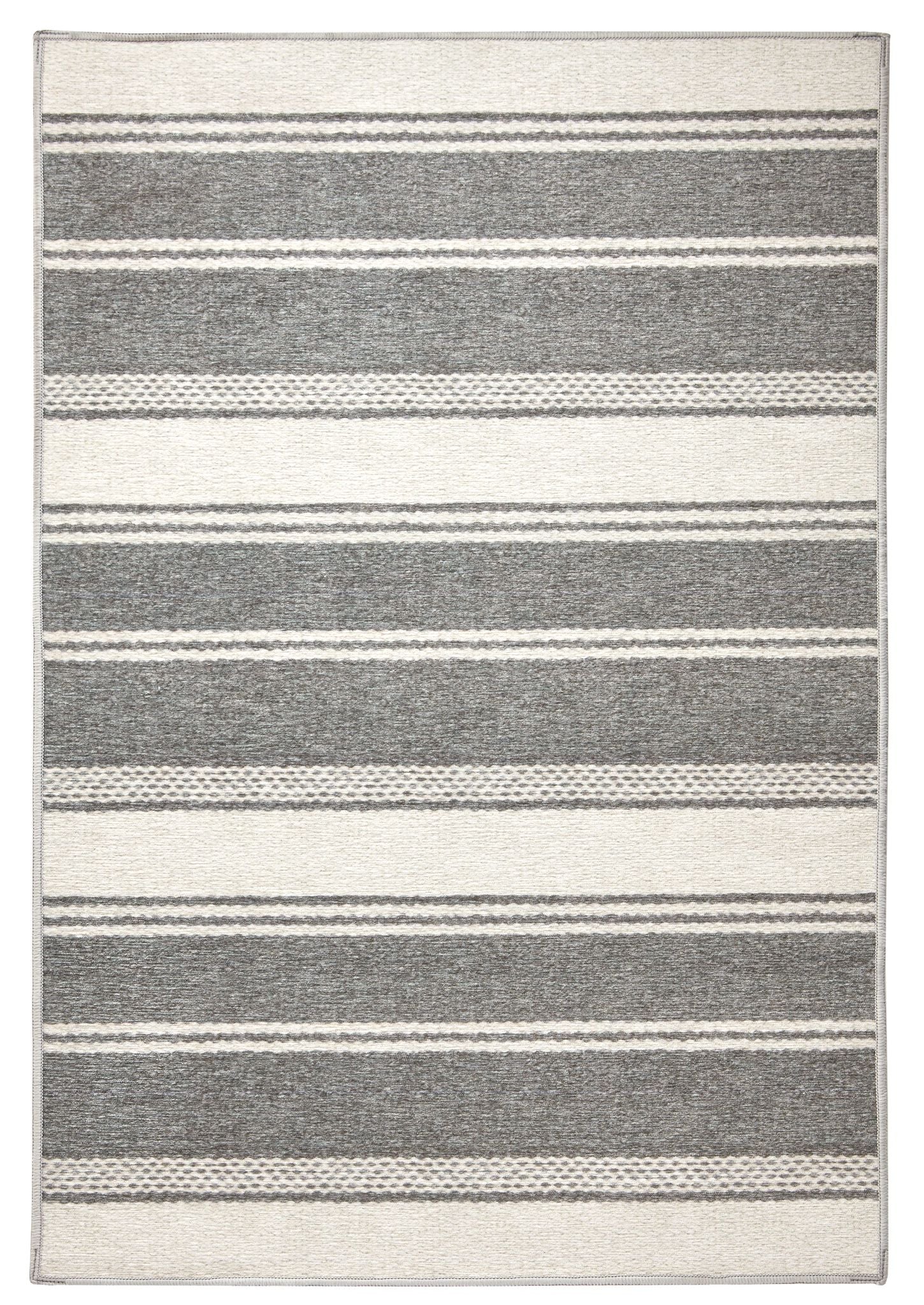 Bowman Stripe Grey Machine Washable Rug - DA2338 - 8x10