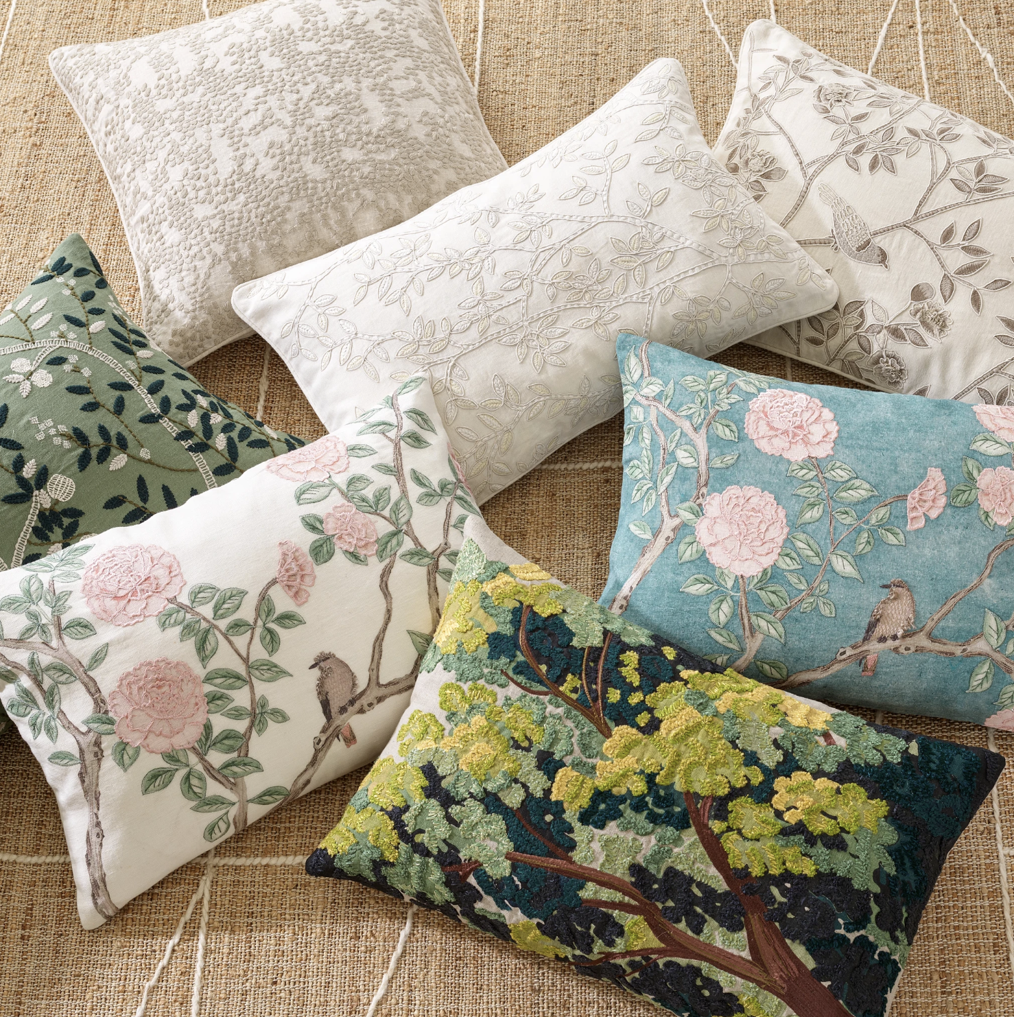 Folks Embroidery Pillow