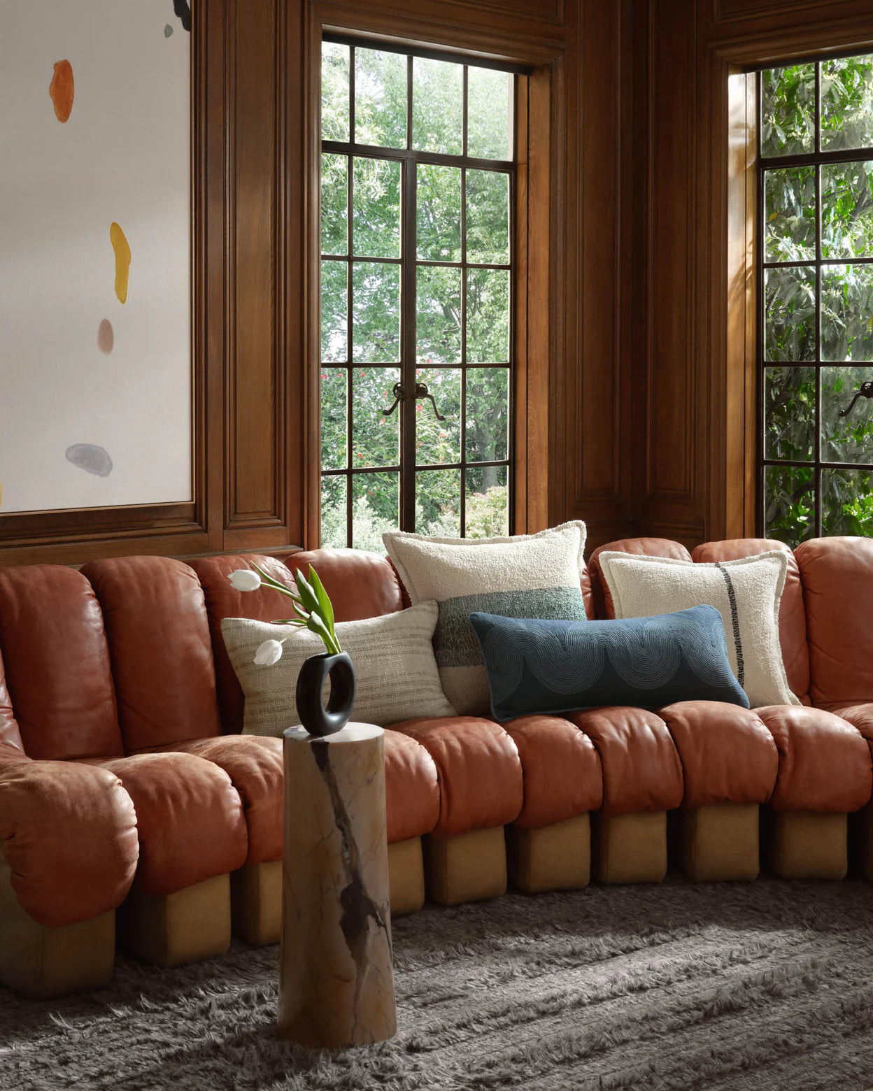 Brigette Romanek × Loloi, Natural / Charcoal Pillow