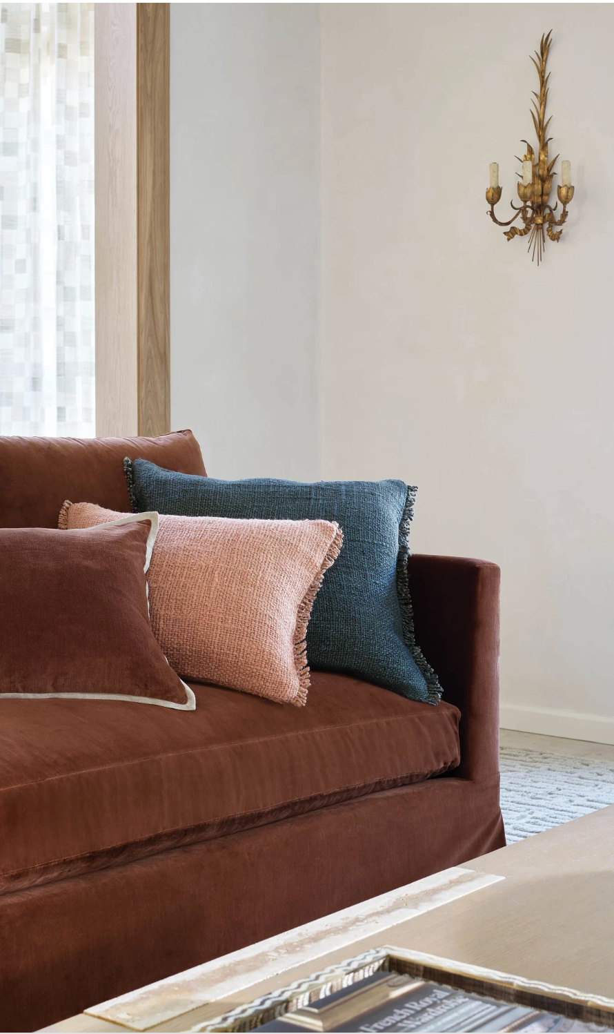 Kalamata Velvet / Linen Russet Pillows