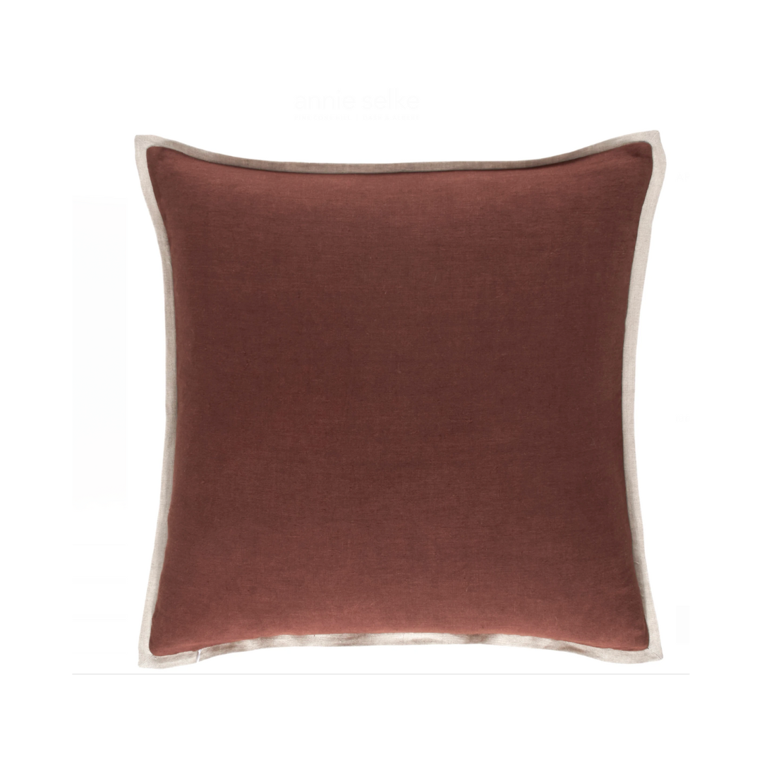 Kalamata Velvet / Linen Russet Pillows