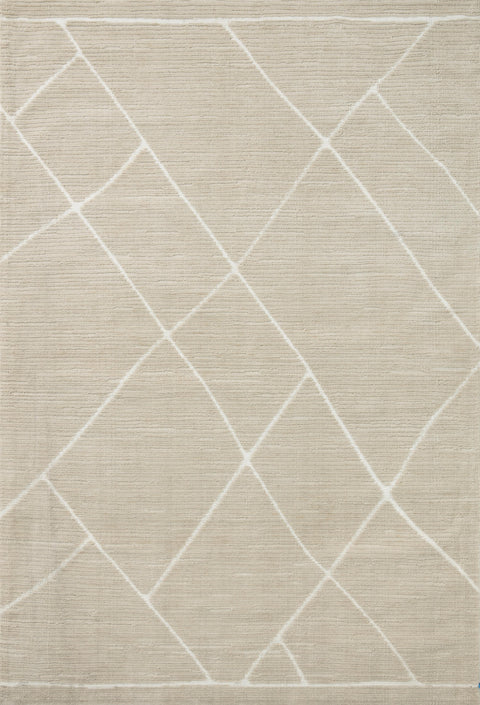 Magnolia Home By Joanna Gaines x Loloi Logan Oatmeal / White 9'-3" x 13' Area Rug - LOG-01 - 9'-3" x 13'