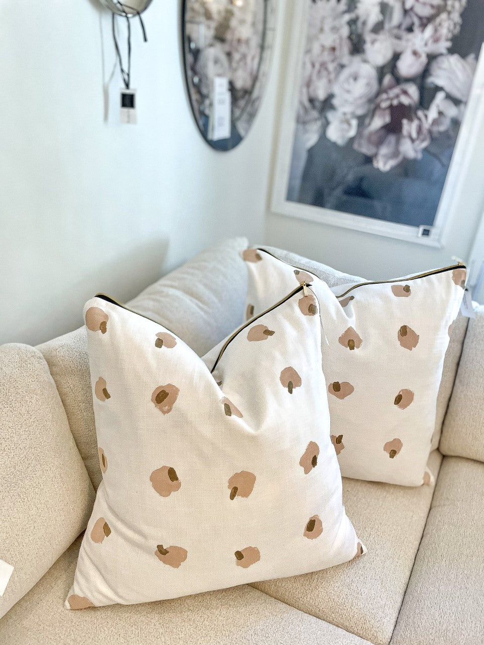 Hand Painted Polka Dot Pillows