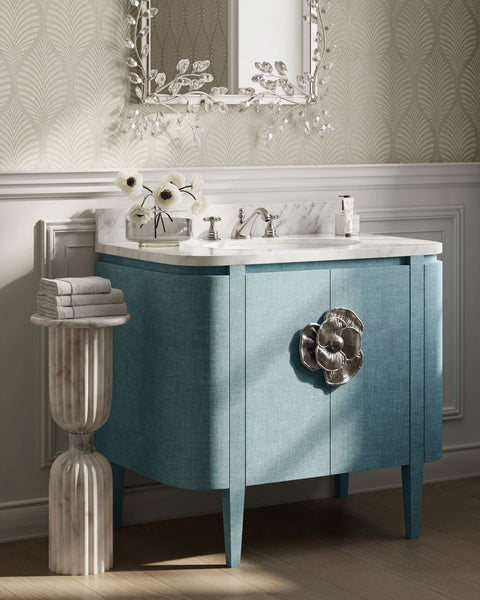 Passementerie White Marble Drinks Table