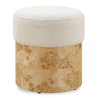 Birch Burl Bouclé Stool