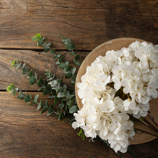 Hydrangea White Faux Floral Stem