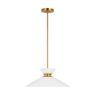 Visual Comfort Studio Canada - EP1231MWTBBS - One Light Pendant - Heath - Matte White and Burnished Brass