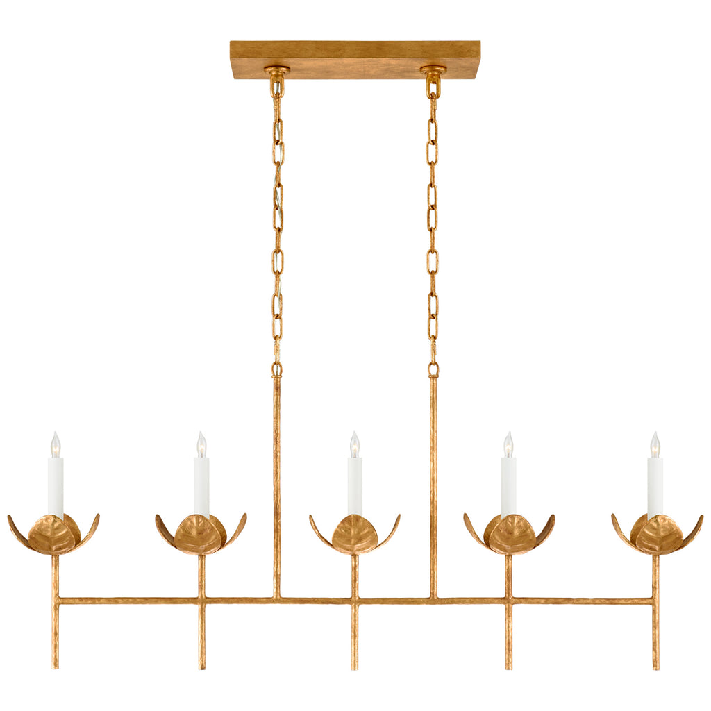 Visual Comfort Signature Canada - JN 5630AGL - Five Light Linear Chandelier - Illana - Antique Gold Leaf