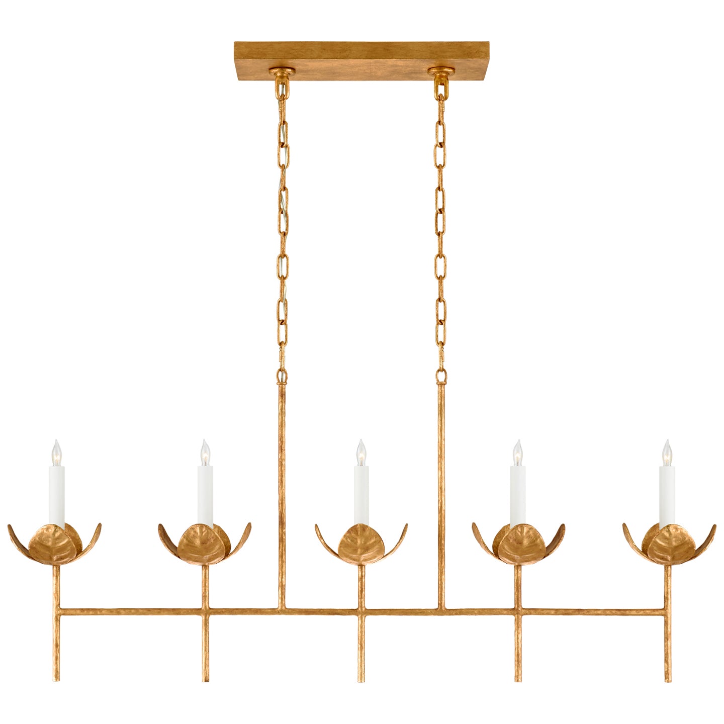 Visual Comfort Signature Canada - JN 5630AGL - Five Light Linear Chandelier - Illana - Antique Gold Leaf
