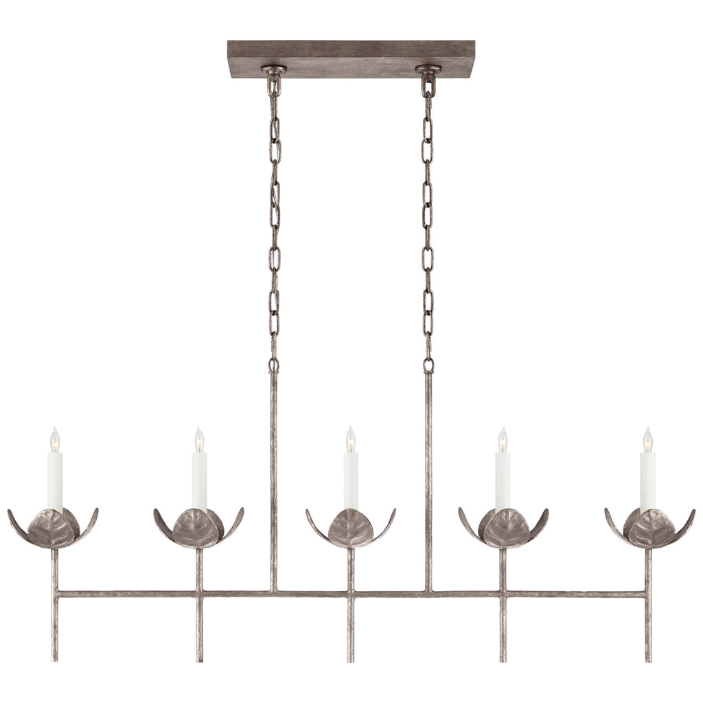 Visual Comfort Signature Canada - JN 5630BSL - Five Light Linear Chandelier - Illana - Burnished Silver Leaf