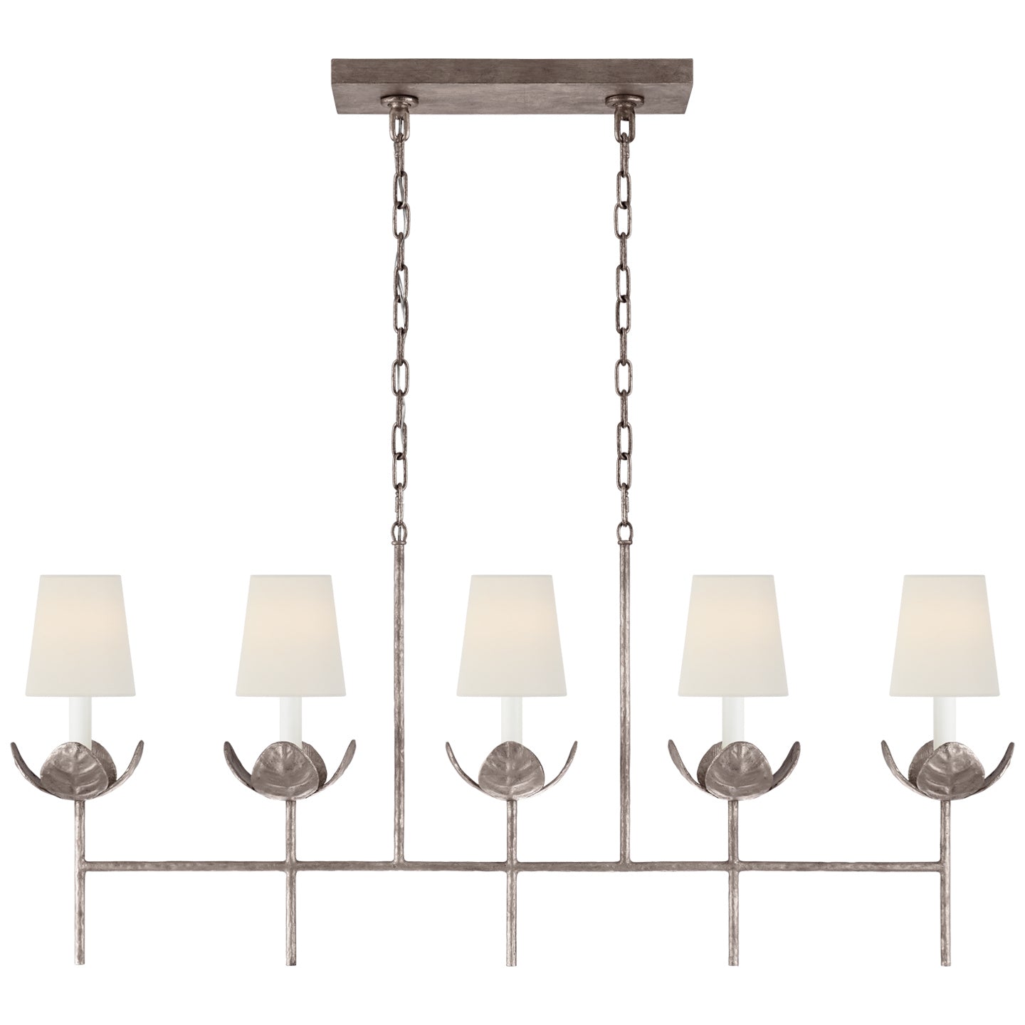 Visual Comfort Signature Canada - JN 5630BSL-L - Five Light Linear Chandelier - Illana - Burnished Silver Leaf