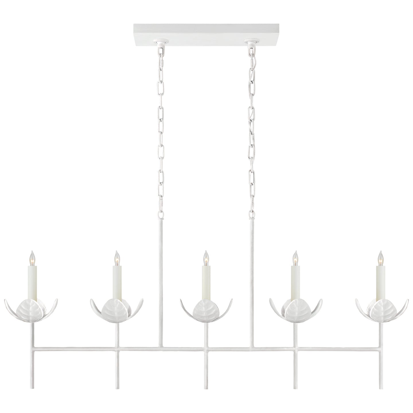 Visual Comfort Signature Canada - JN 5630PW - Five Light Linear Chandelier - Illana - Plaster White