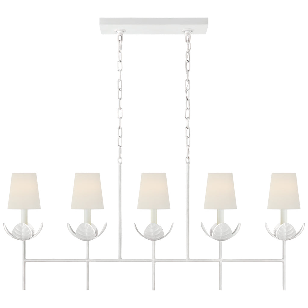 Visual Comfort Signature Canada - JN 5630PW-L - Five Light Linear Chandelier - Illana - Plaster White