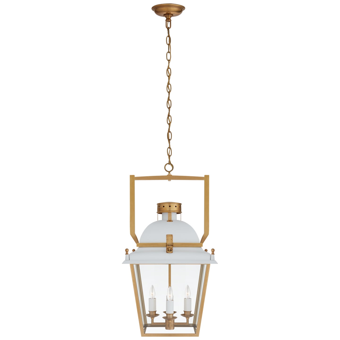 Visual Comfort Signature Canada - CHC 5108WHT/AB-CG - Four Light Lantern - Coventry - Matte White and Antique-Burnished Brass