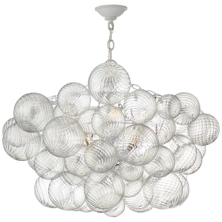 Visual Comfort Signature Canada - JN 5112PW/CG - Eight Light Chandelier - Talia - Plaster White and Clear Swirled Glass