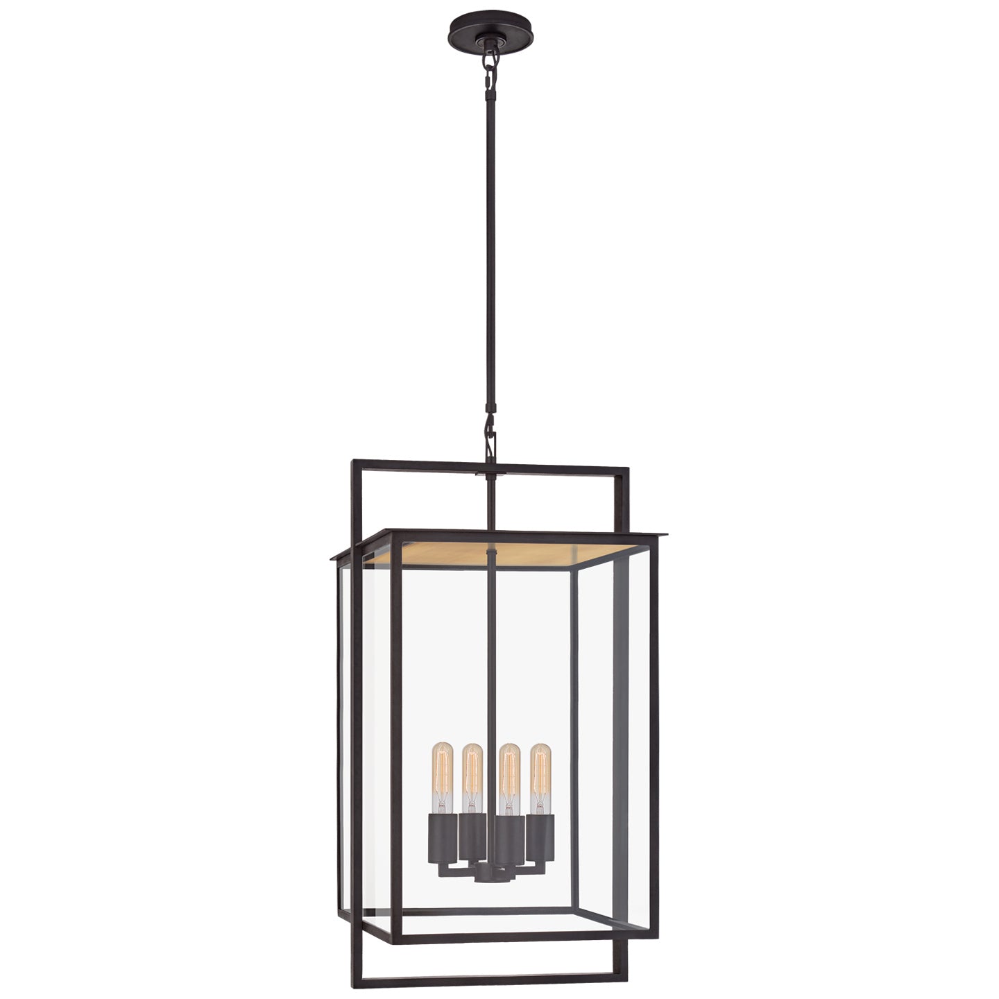 Visual Comfort Signature Canada - S 5793AI-CG - Four Light Hanging Lantern - Halle - Aged Iron