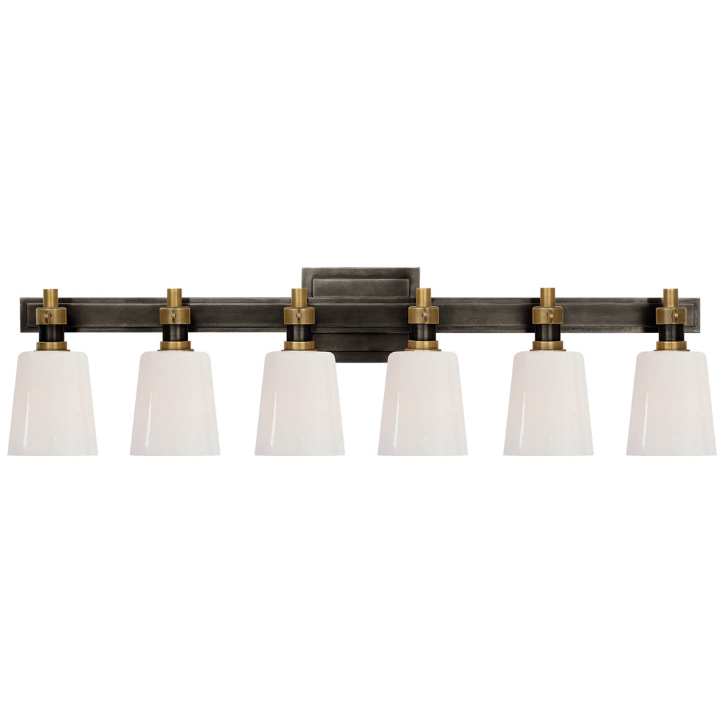 Visual Comfort Signature Canada - TOB 2154BZ/HAB-WG - Six Light Linear Bath Sconce - Bryant Bath - Bronze and Hand-Rubbed Antique Brass
