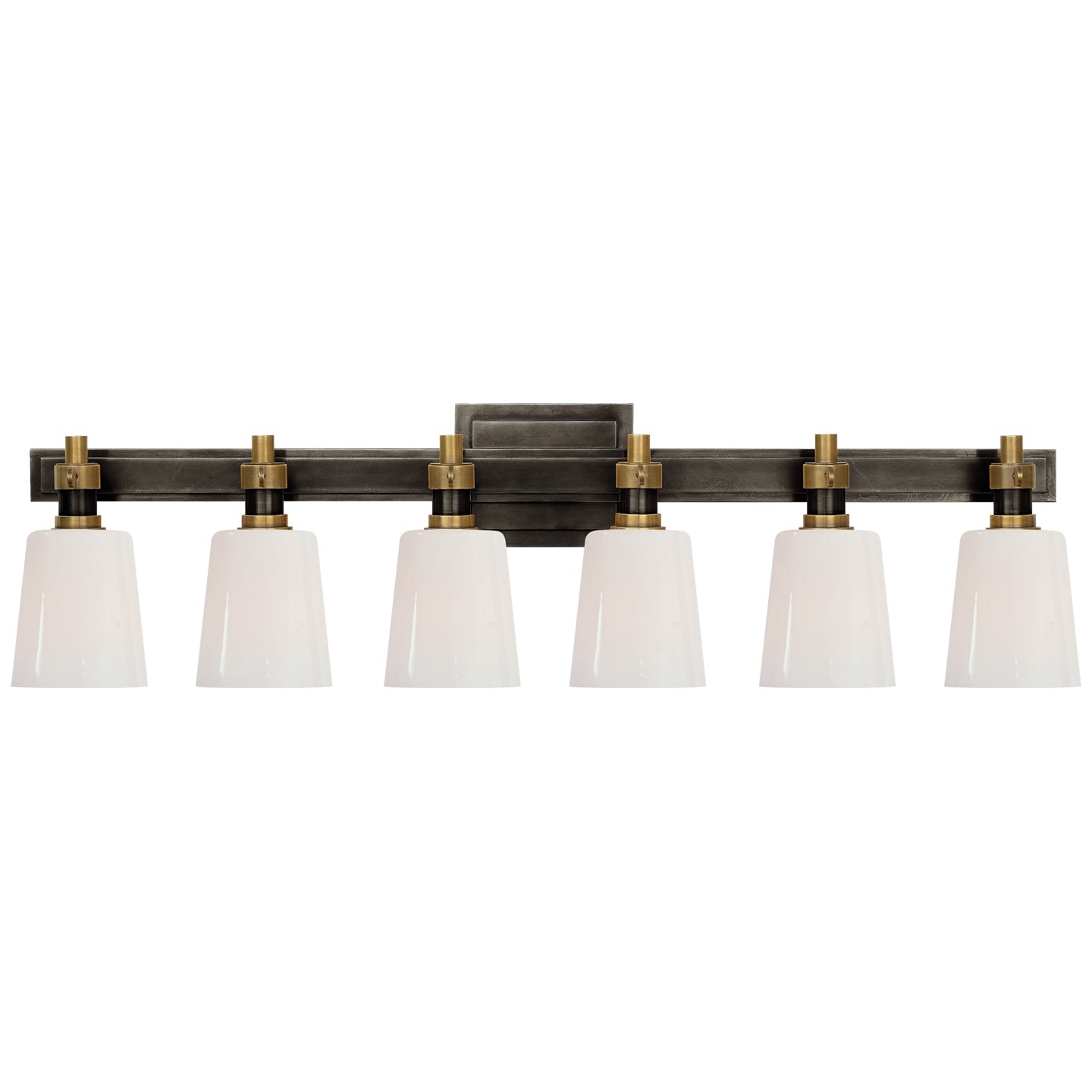 Visual Comfort Signature Canada - TOB 2154BZ/HAB-WG - Six Light Linear Bath Sconce - Bryant Bath - Bronze and Hand-Rubbed Antique Brass