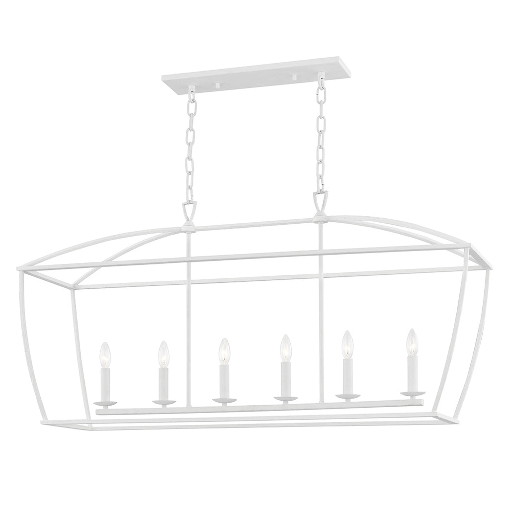 Hudson Valley Canada - 8348-WP - Six Light Island Pendant - Bryant - White Plaster