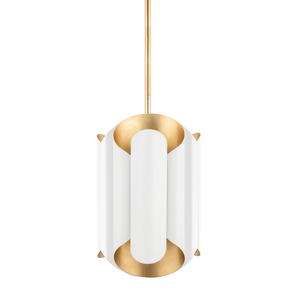 Hudson Valley Canada - 8513-GL/WH - Six Light Pendant - Banks - Gold Leaf/White