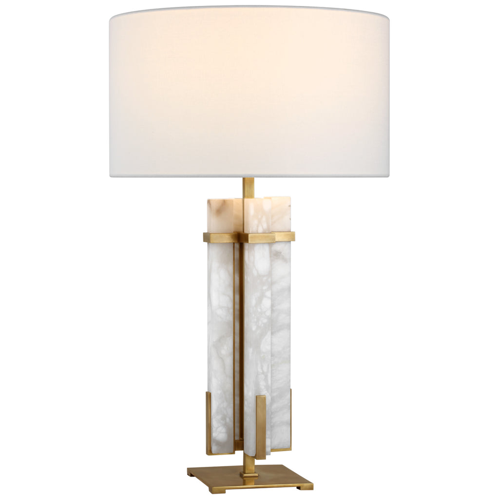 Visual Comfort Signature Canada - S 3910HAB/ALB-L - LED Table Lamp - Malik - Hand-Rubbed Antique Brass and Alabaster