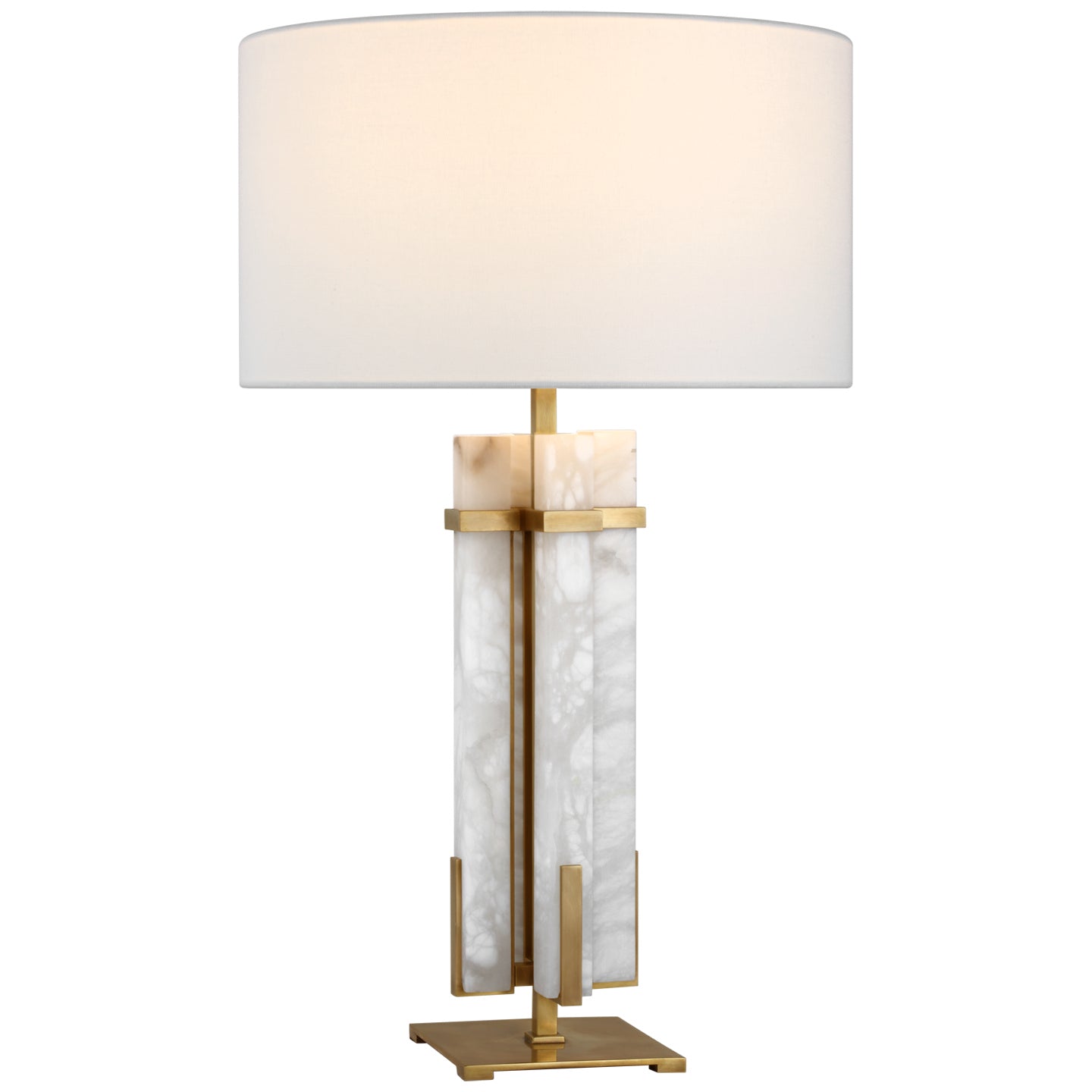 Visual Comfort Signature Canada - S 3910HAB/ALB-L - LED Table Lamp - Malik - Hand-Rubbed Antique Brass and Alabaster