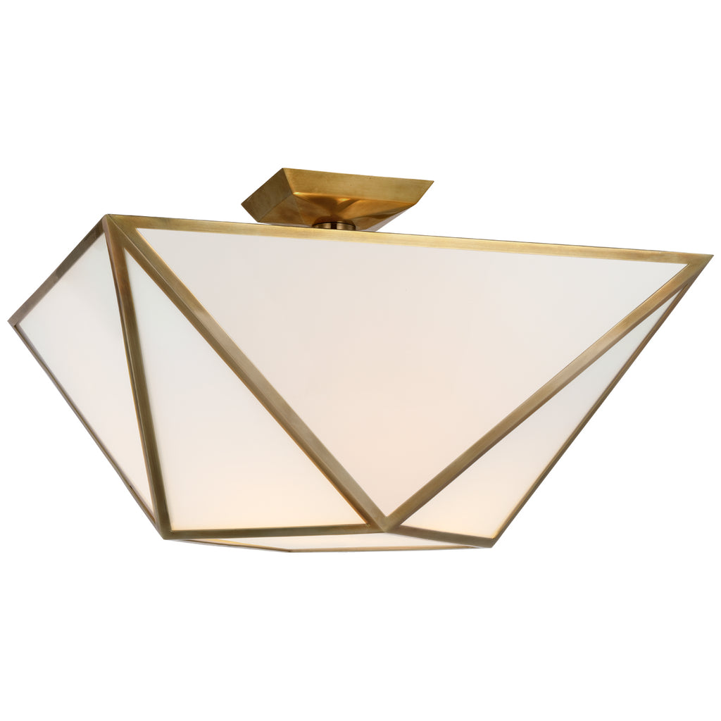 Visual Comfort Signature Canada - JN 4241HAB-WG - LED Semi-Flush Mount - Lorino - Hand-Rubbed Antique Brass