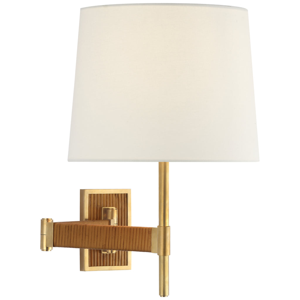 Visual Comfort Signature Canada - SK 2556HAB/DRT-L - LED Wall Sconce - Elle - Hand-Rubbed Antique Brass and Dark Rattan