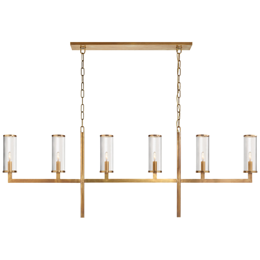 Visual Comfort Signature Canada - KW 5203AB-CG - Six Light Linear Chandelier - Liaison - Antique-Burnished Brass