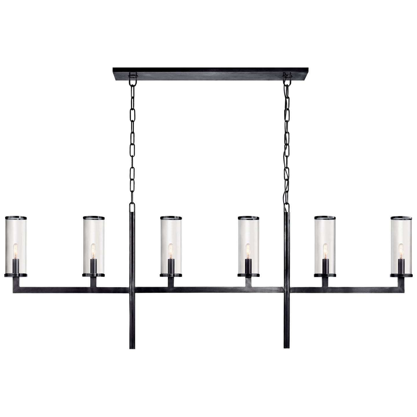 Visual Comfort Signature Canada - KW 5203BZ-CG - Six Light Linear Chandelier - Liaison - Bronze