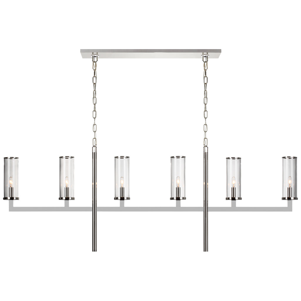 Visual Comfort Signature Canada - KW 5203PN-CG - Six Light Linear Chandelier - Liaison - Polished Nickel