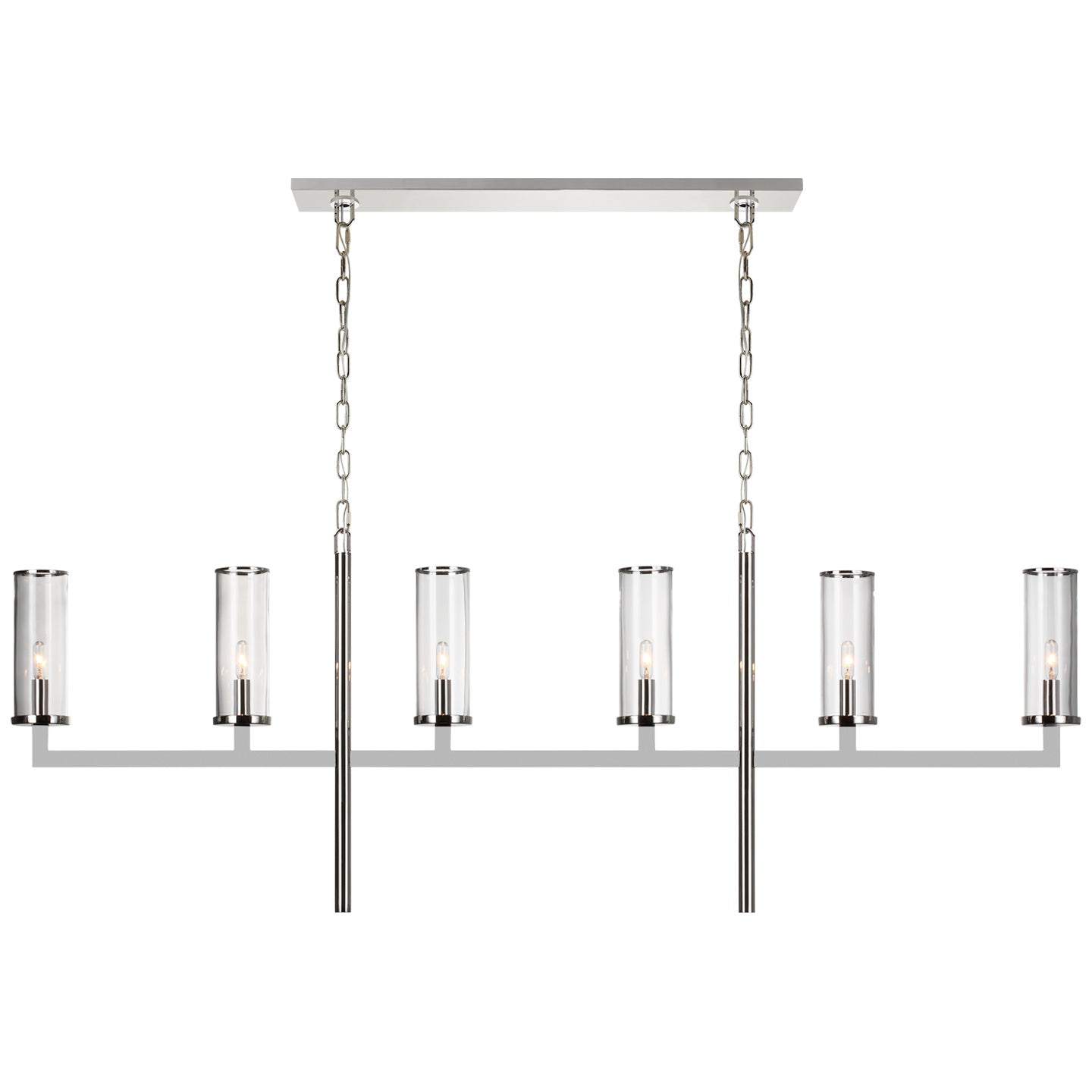 Visual Comfort Signature Canada - KW 5203PN-CG - Six Light Linear Chandelier - Liaison - Polished Nickel