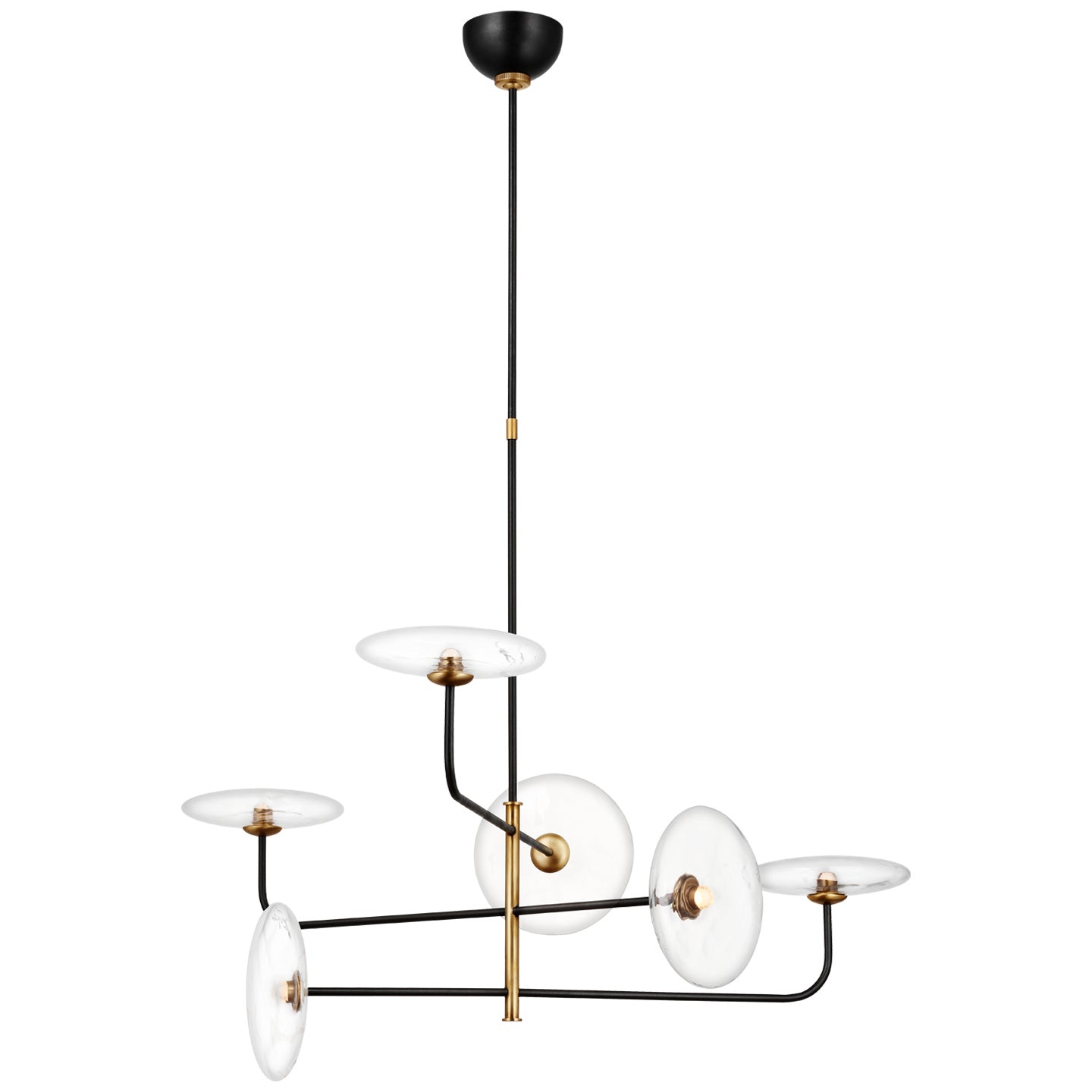 Visual Comfort Signature Canada - S 5692AI/HAB-CG - LED Chandelier - Calvino - Aged Iron and Hand-Rubbed Antique Brass