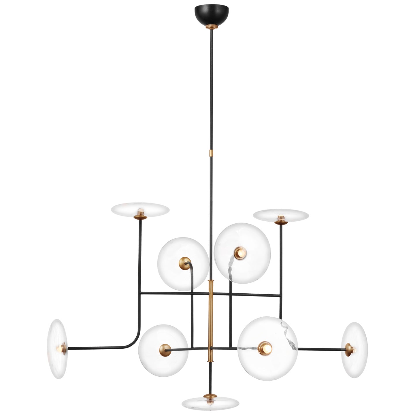 Visual Comfort Signature Canada - S 5693AI/HAB-CG - LED Chandelier - Calvino - Aged Iron and Hand-Rubbed Antique Brass