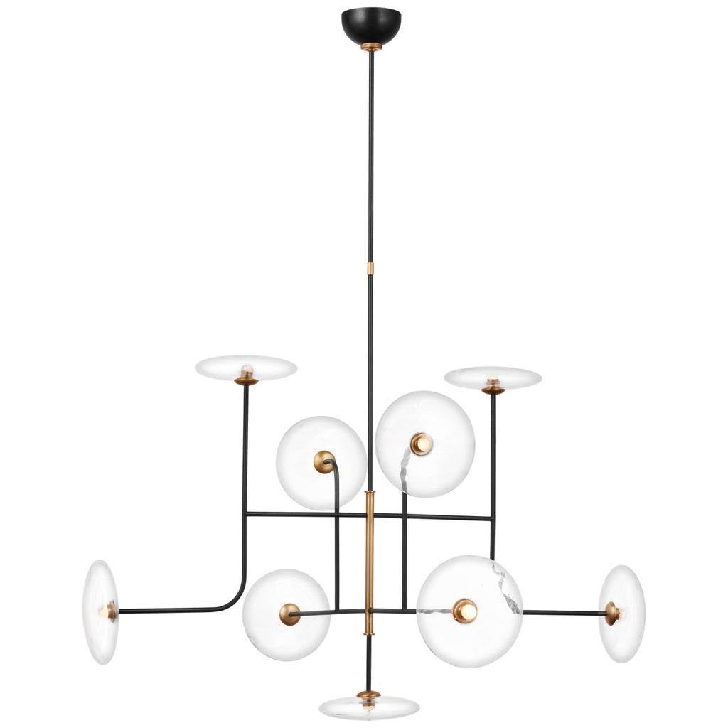 Visual Comfort Signature Canada - S 5693AI/HAB-CG - LED Chandelier - Calvino - Aged Iron and Hand-Rubbed Antique Brass