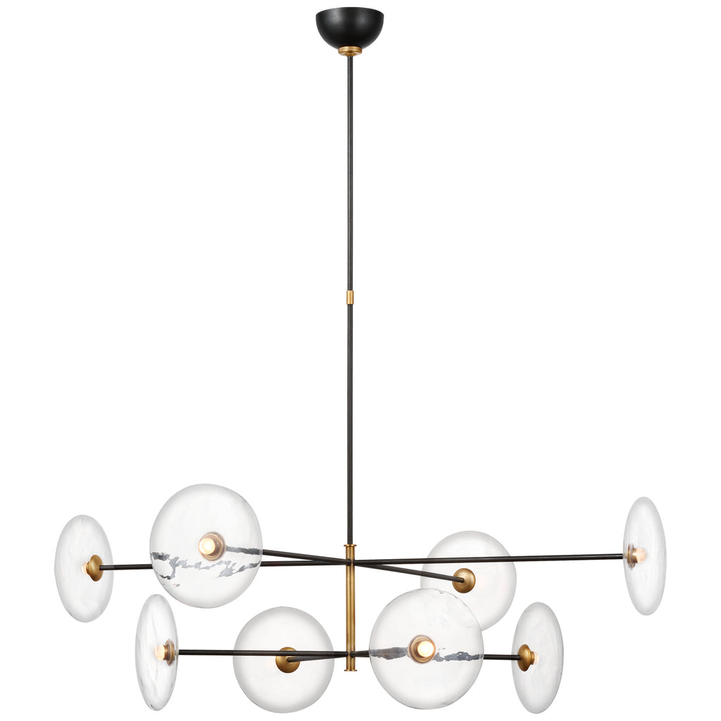 Visual Comfort Signature Canada - S 5694AI/HAB-CG - LED Chandelier - Calvino - Aged Iron and Hand-Rubbed Antique Brass