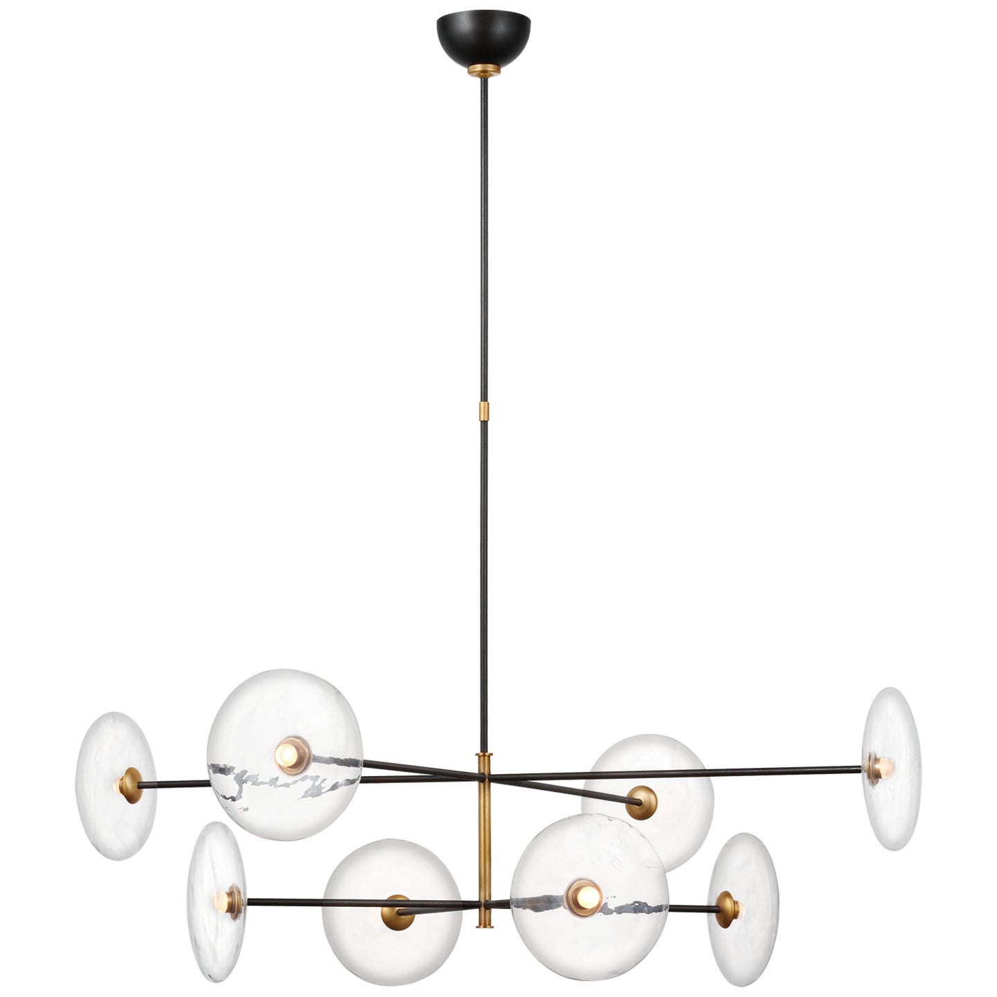 Visual Comfort Signature Canada - S 5694AI/HAB-CG - LED Chandelier - Calvino - Aged Iron and Hand-Rubbed Antique Brass
