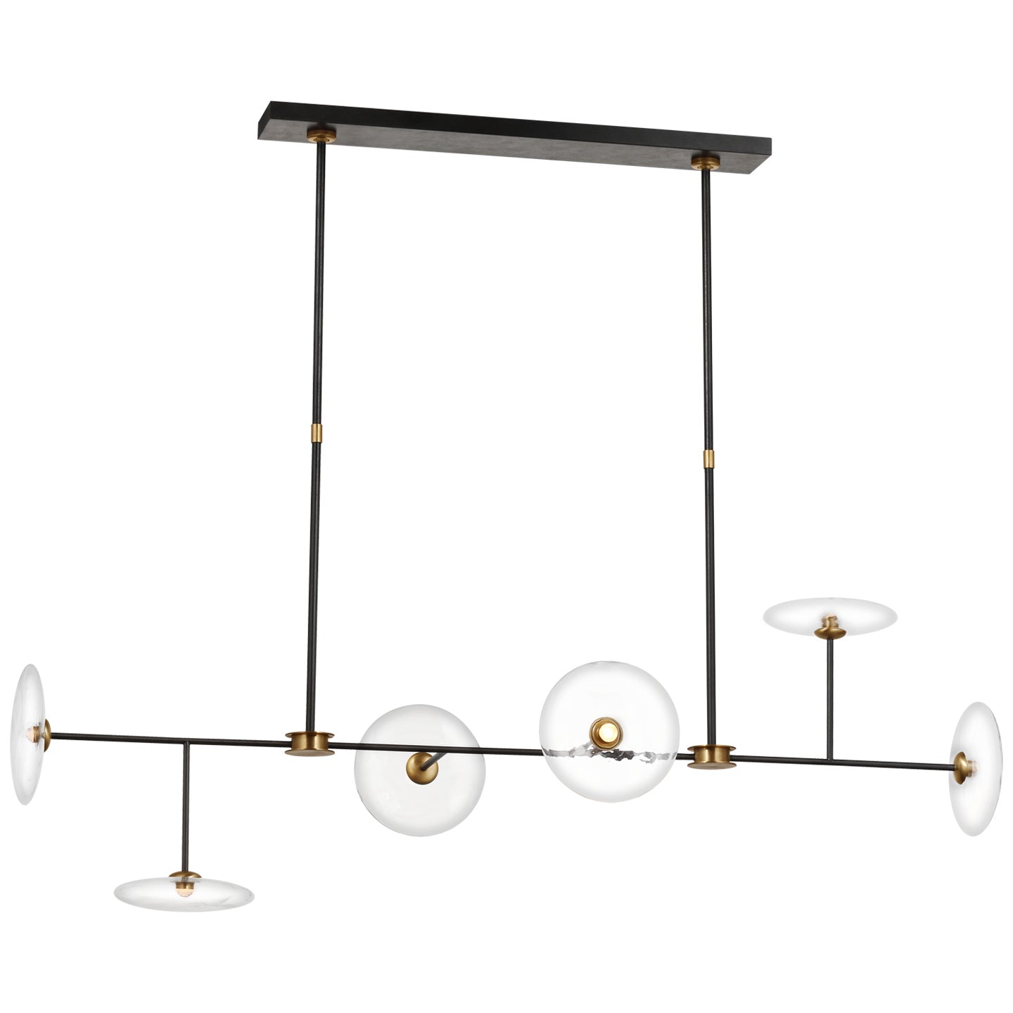Visual Comfort Signature Canada - S 5695AI/HAB-CG - LED Chandelier - Calvino - Aged Iron and Hand-Rubbed Antique Brass