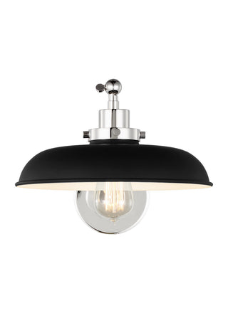 Visual Comfort Studio Canada - CW1141MBKPN - One Light Wall Sconce - Wellfleet - Midnight Black and Polished Nickel