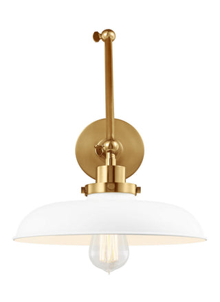 Visual Comfort Studio Canada - CW1171MWTBBS - One Light Wall Sconce - Wellfleet - Matte White and Burnished Brass