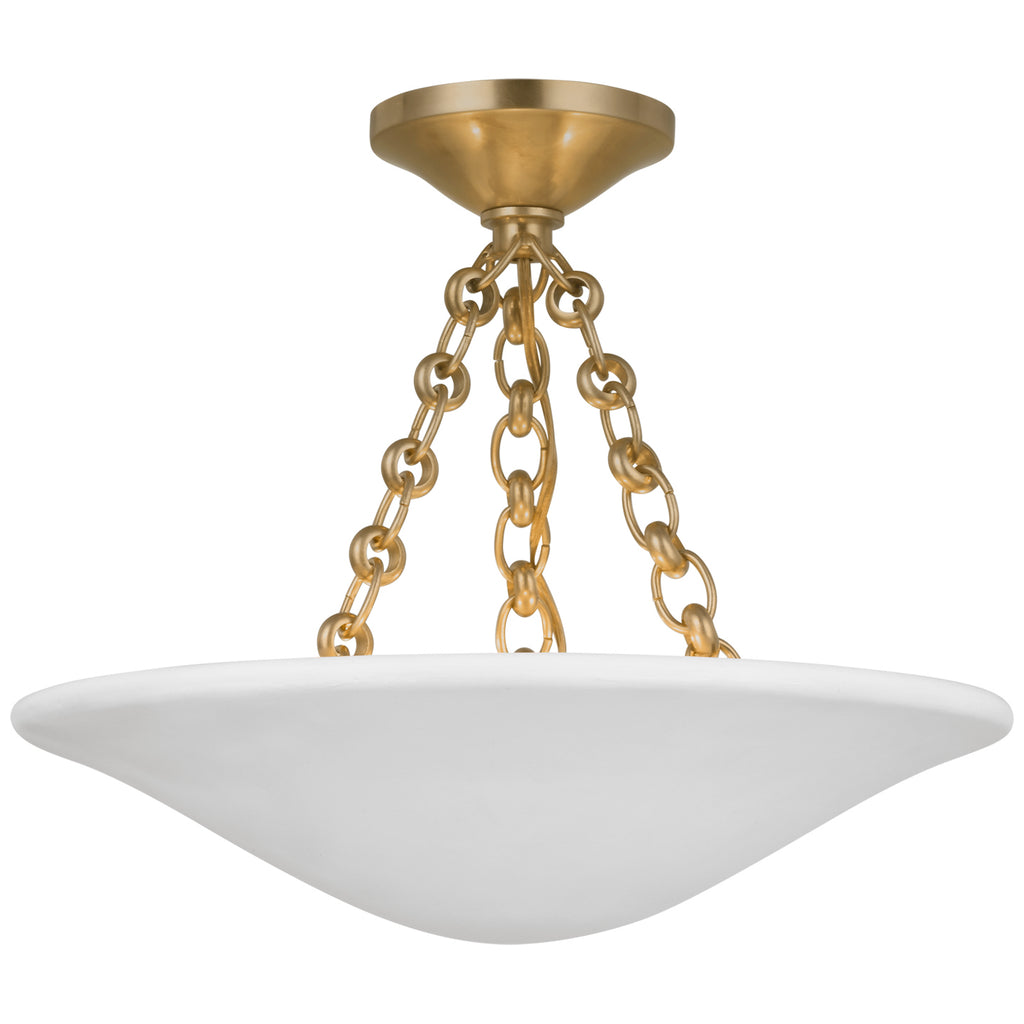 Visual Comfort Signature Canada - ARN 4425HAB-PW - LED Semi Flush Mount - Mollino - Hand-Rubbed Antique Brass