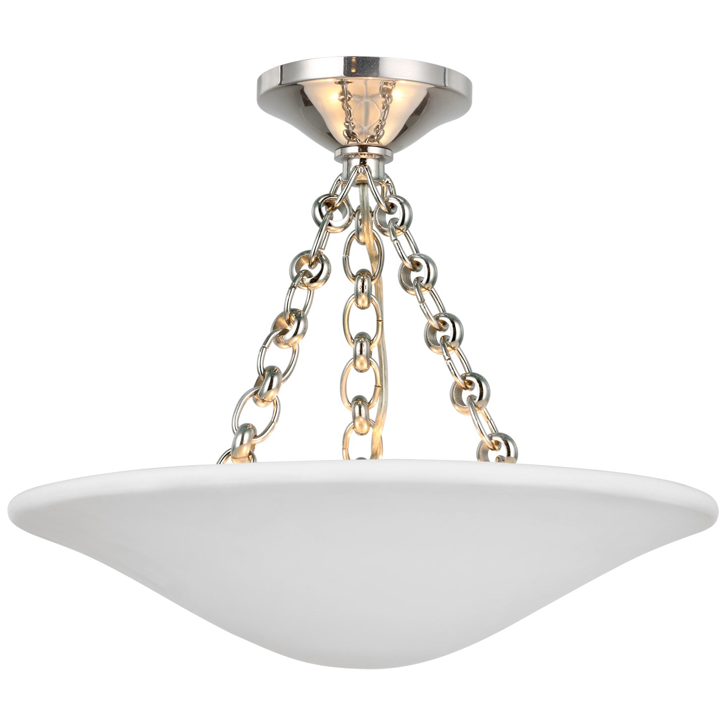 Visual Comfort Signature Canada - ARN 4425PN-PW - LED Semi Flush Mount - Mollino - Polished Nickel
