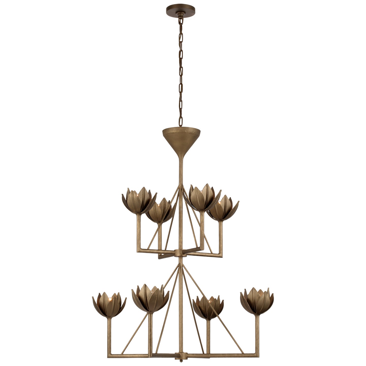 Visual Comfort Signature Canada - JN 5005ABL - Eight Light Chandelier - Alberto - Antique Bronze Leaf