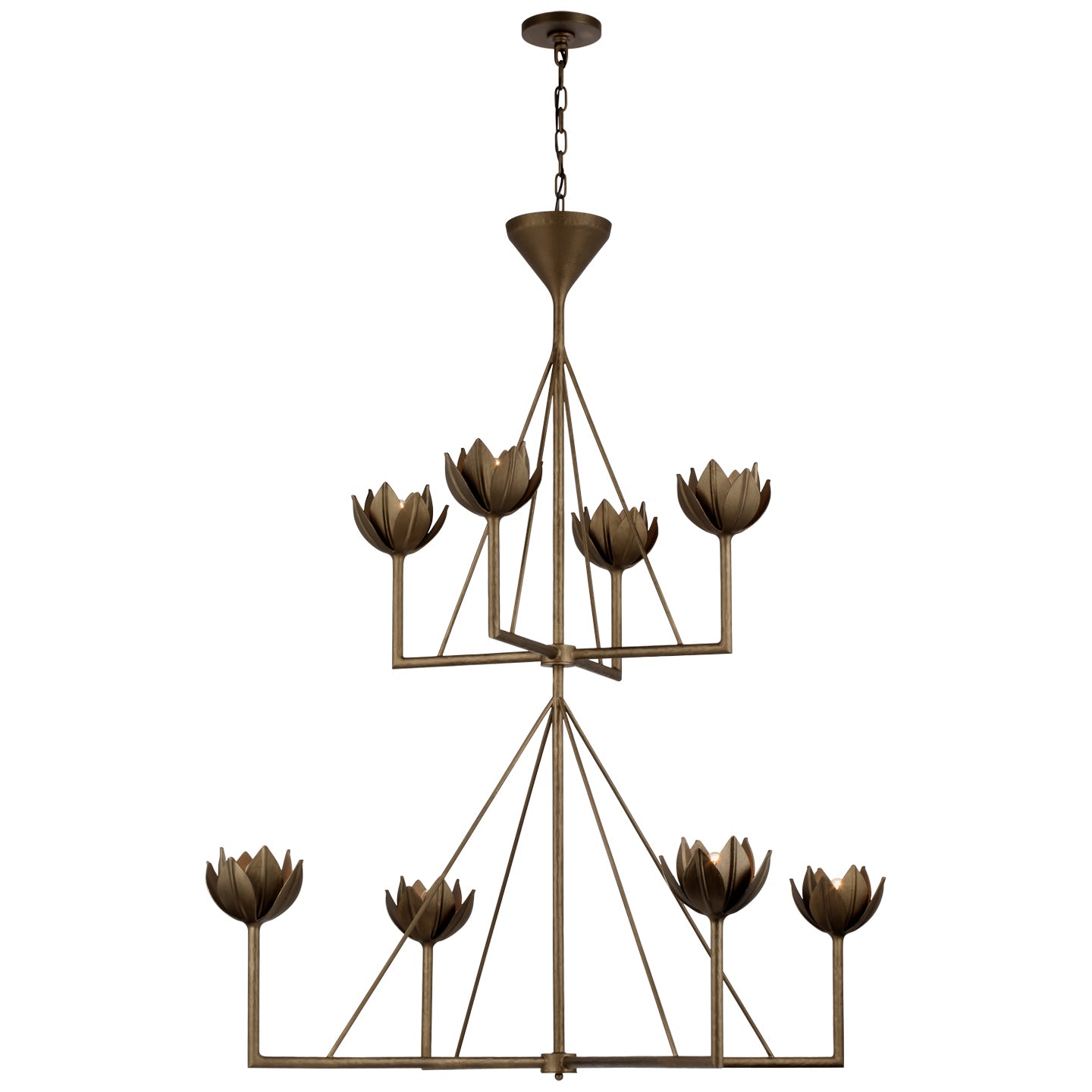 Visual Comfort Signature Canada - JN 5006ABL - Eight Light Chandelier - Alberto - Antique Bronze Leaf