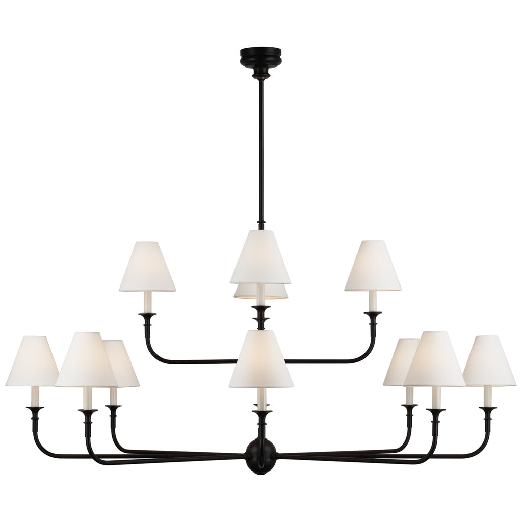 Visual Comfort Signature Canada - TOB 5453AI/EBO-L - LED Chandelier - Piaf - Aged Iron and Ebonized Oak