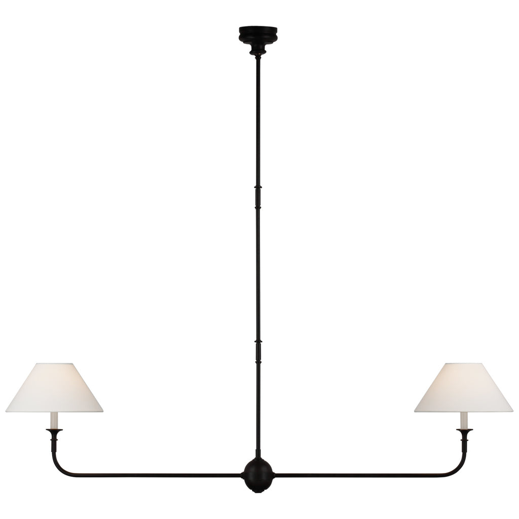 Visual Comfort Signature Canada - TOB 5455AI/EBO-L - LED Linear Pendant - Piaf - Aged Iron and Ebonized Oak