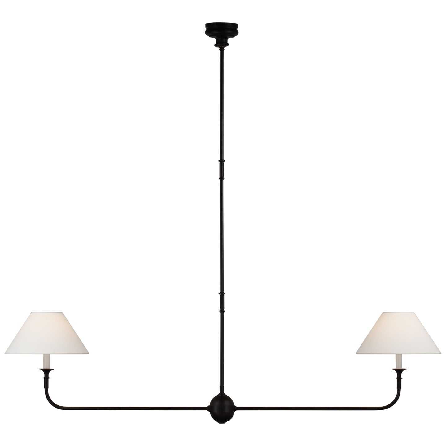 Visual Comfort Signature Canada - TOB 5455AI/EBO-L - LED Linear Pendant - Piaf - Aged Iron and Ebonized Oak